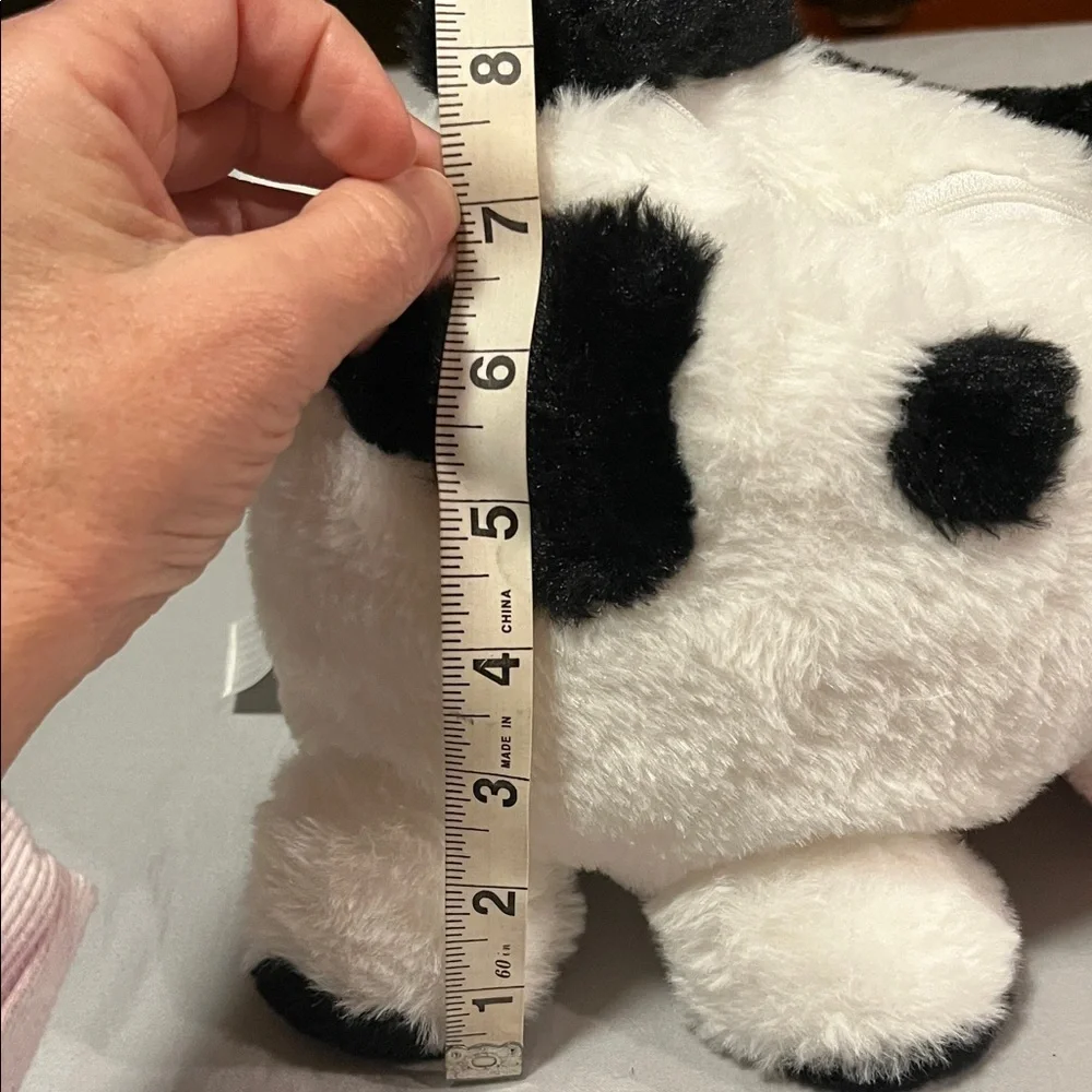 HOPEARL MUSICAL GLOW IN THE DARK LIGHT UP COW PLUSH HANDBAG STUFFED ANIMAL